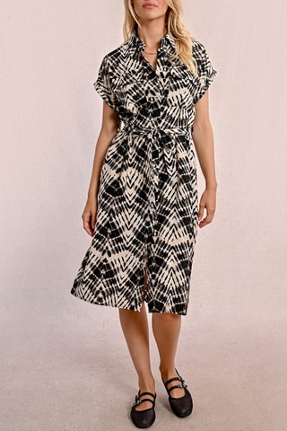 Vestido camisero - Negro y beige claro - Molly Bracken