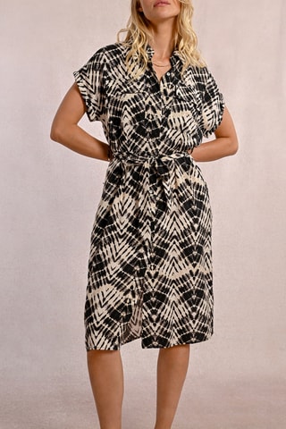 Vestido camisero - Negro y beige claro - Molly Bracken