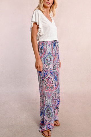 Pantalon large taille haute - Bleu cobalt - Molly Bracken