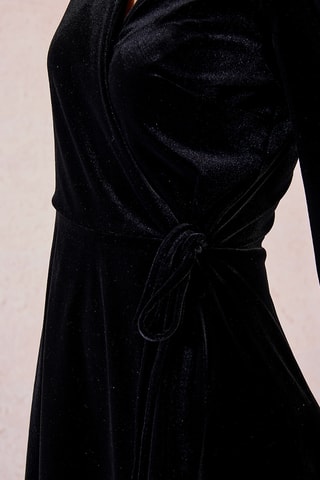 Robe portefeuille en velours - Noir - Molly Bracken