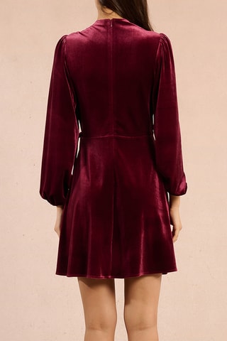 Robe portefeuille en velours - Rouge foncé - Molly Bracken