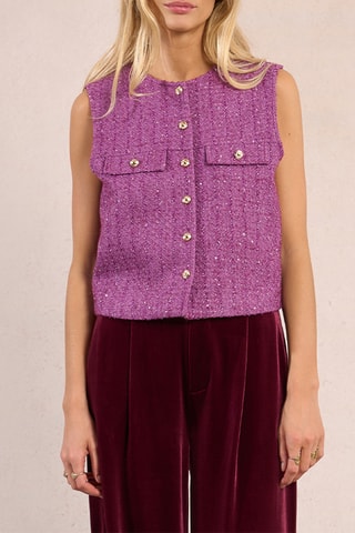 Veste sans manches en tweed - Violet - Molly Bracken