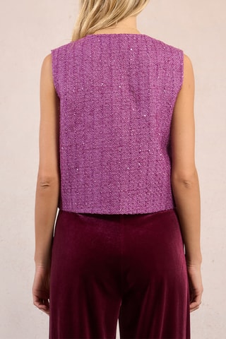 Veste sans manches en tweed - Violet - Molly Bracken