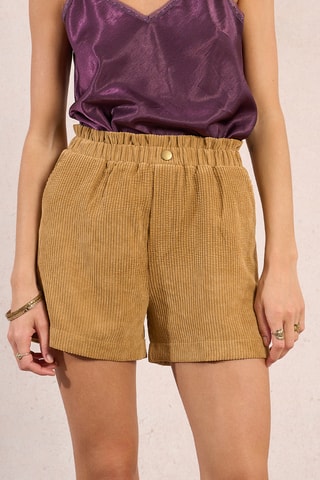 Short en velours taille haute - Beige - Molly Bracken