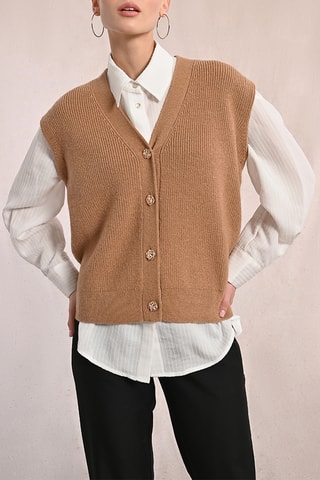 Gilet sans manches - Camel - Molly Bracken