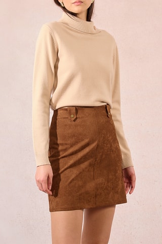 Minijupe taille haute - Marron - Molly Bracken