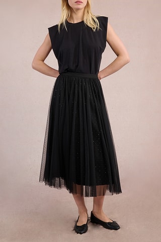 Jupe plissée taille haute - Noir - Molly Bracken
