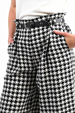 Pantalon large 7/8 taille haute - Noir et blanc - Lili X Molly