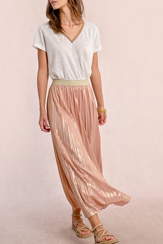 Jupe plissée taille haute - Rose - Molly Bracken