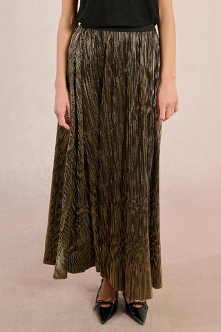 Jupe plissée taille haute - Doré - Molly Bracken