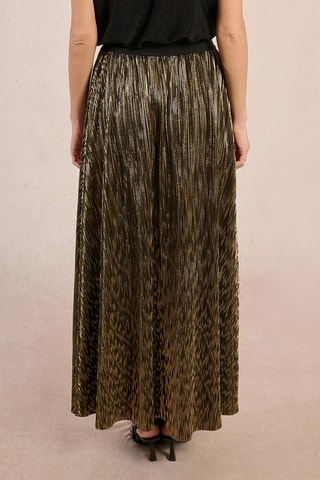 Jupe plissée taille haute - Doré - Molly Bracken