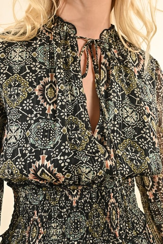 Vestido recto - Negro y verde oliva - Molly Bracken