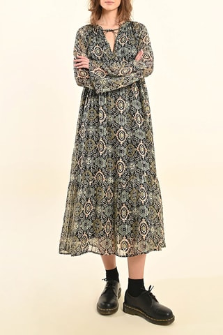 Vestido midi - Negro y verde oliva - Molly Bracken