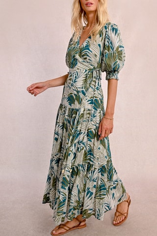 Vestido cruzado - Caqui - Molly Bracken