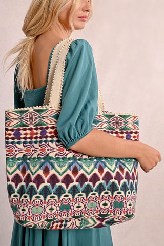 Cabas - Vert foncé et beige - Molly Bracken