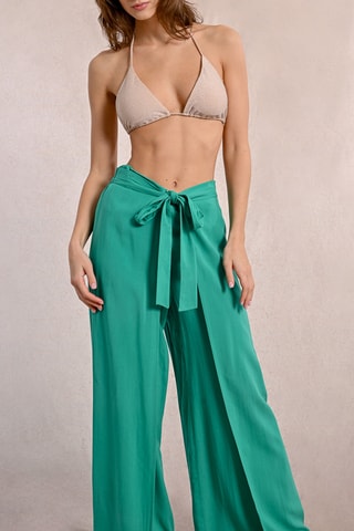 Pantalon large taille haute - Vert émeraude - Molly Bracken