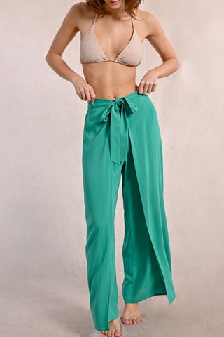 Pantalon large taille haute - Vert émeraude - Molly Bracken