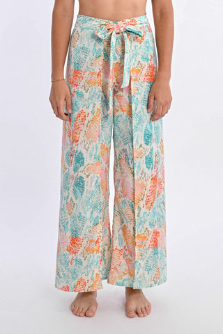 Pantalon portefeuille taille haute - Turquoise - Molly Bracken