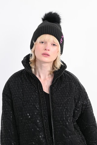 Bonnet à pompon - Noir - Lili Sidonio