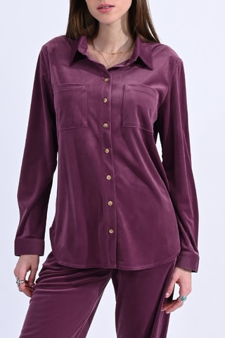 Chemisier en velours - Violet - Molly Bracken