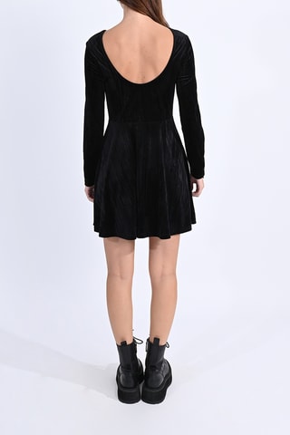 Vestido evasé de terciopelo - Negro - Molly Bracken