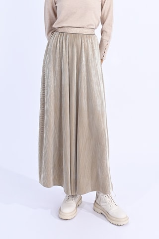 Jupe plissée taille haute - Beige - Molly Bracken
