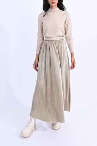 Jupe plissée taille haute - Beige - Molly Bracken