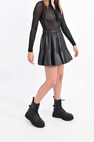Minijupe taille haute - Noir - Lili Sidonio