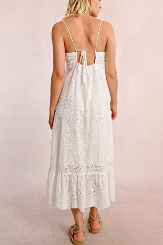 Robe longue en broderie anglaise - Blanc - Molly Bracken