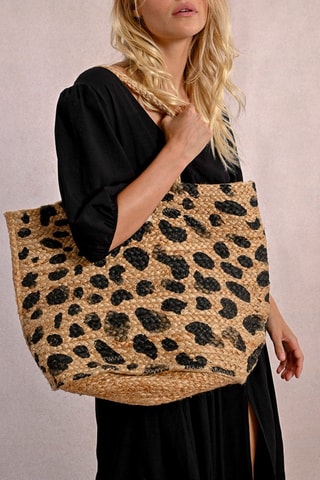 Cabas en jute - Noir et beige - Molly Bracken