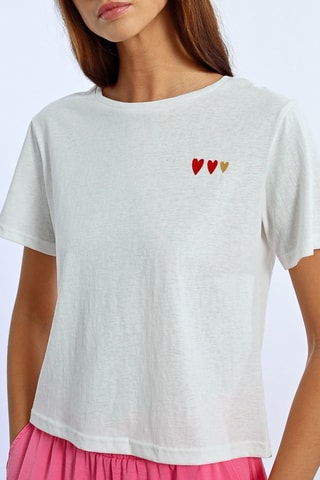 T-shirt - Blanc et rouge - Lili Sidonio