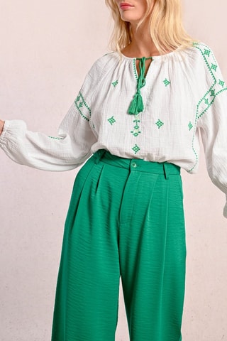 Pantalon taille haute - Vert clair - Molly Bracken