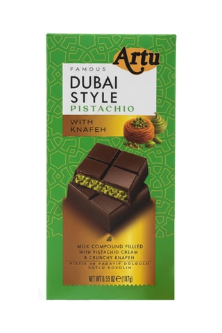 4 x Tablettes de chocolat au lait Dubai Style - Pistache - 100 g