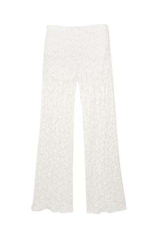 Pantalon flare en dentelle - Ecru