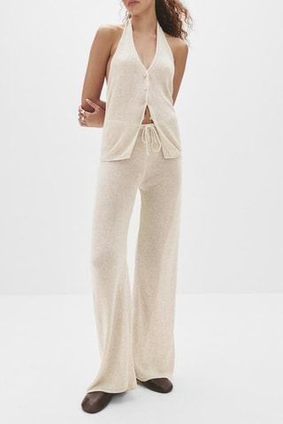 Pantalon taille haute - Ecru