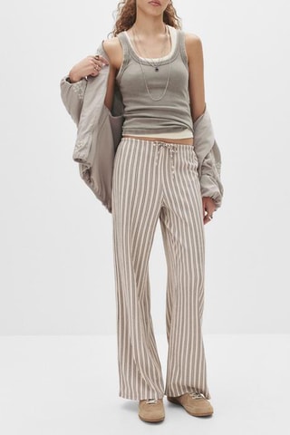 Pantalon wide legs taille haute - Ecru