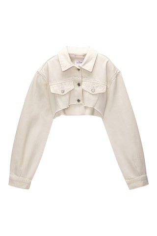 Veste courte en jean - Ecru