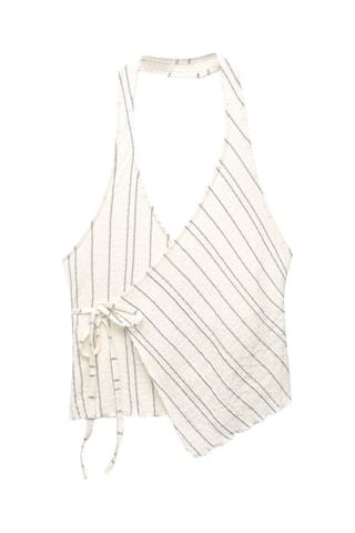Top portefeuille - Ecru et gris foncé