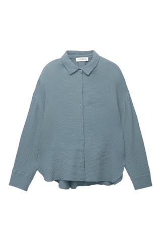 Chemisier oversize - Bleu-gris