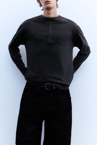 T-shirt trompe-l'œil - Noir
