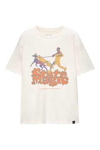 T-shirt relaxed - Blanc cassé