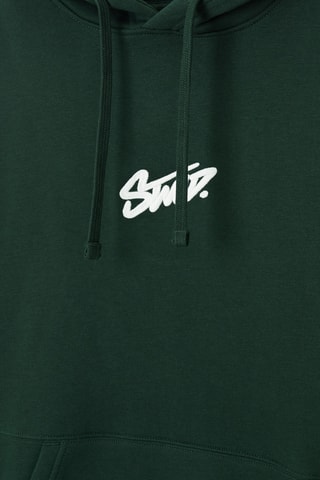 Sweat à capuche - Vert foncé et blanc