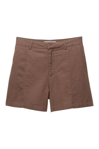 Bermuda en lin - Marron