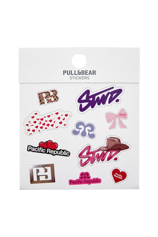 20 stickers - Blanc et rose