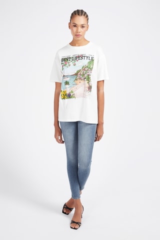 Jean skinny 7/8 taille haute Bleu