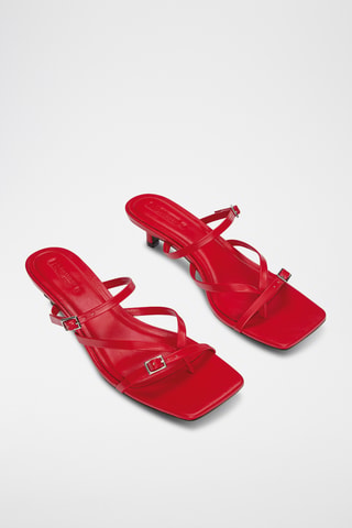 Sandales à talons - Rouge