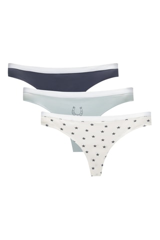 3 tangas - Blanc et bleu marine