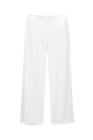 Pantalon straight en lin - Blanc