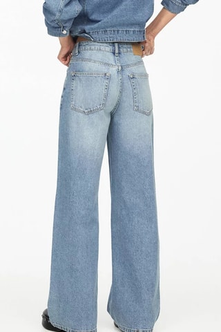 Jean wide legs taille haute - Bleu