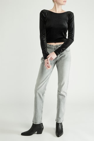 Top en velours - Noir